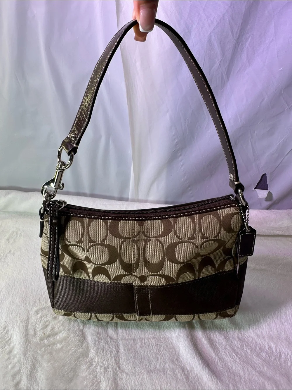 Coach Signature Canvas Shoulder Bag in Brown